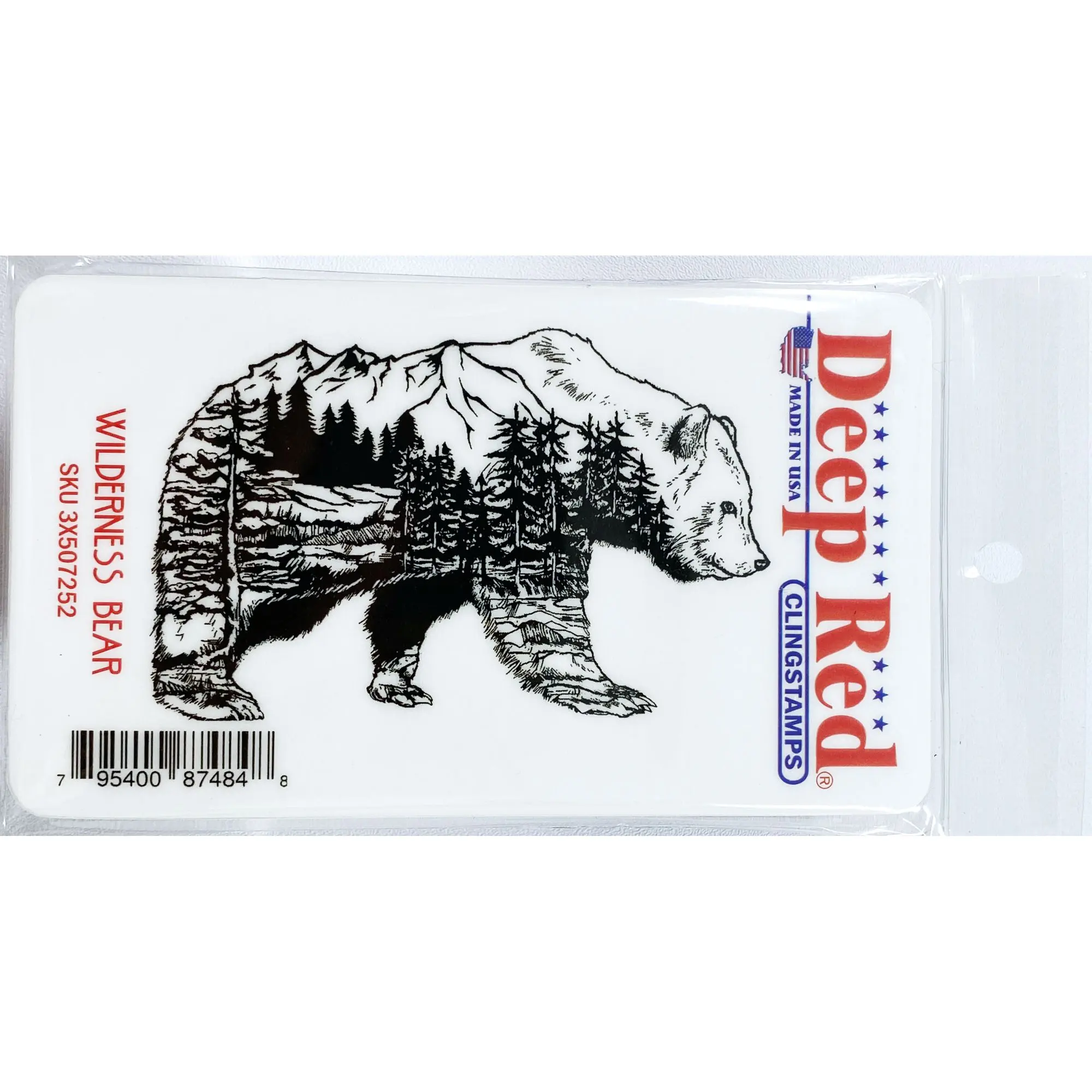 Wilderness Bear Rubber Cling Stamp