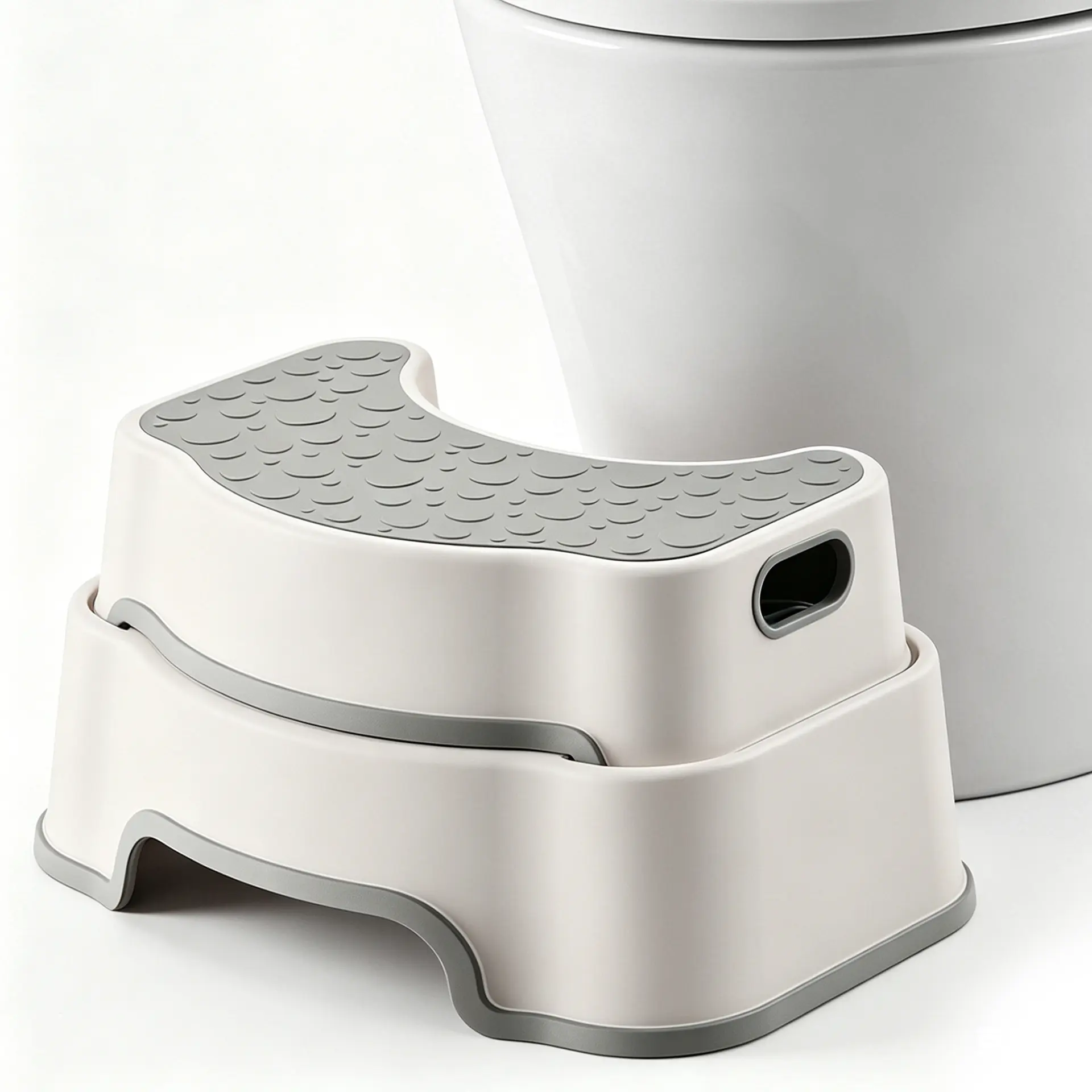 UNCLE WU 2-in-1 Toilet Stool for Adults, Kids & Seniors – Adjustable Height (4.7" & 8.2") Bathroom Squat Stool, Flip-Top Step Stool, Non-Slip 200 lbs Heavy-Duty Potty Stool