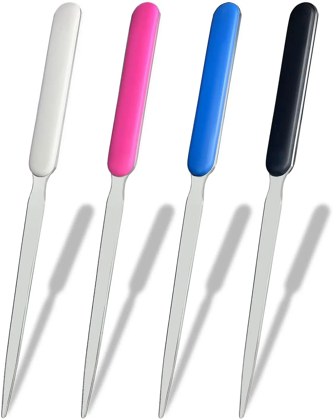 4 Pack Office Letter Opener, Stainless Steel -Edge  Envelope Openers, Lightweight Mail Slitter with  Grip Handle for  and Office Use, Mixed Colors