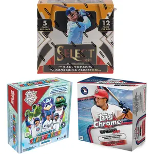 1197 BASEBALL 2025 Select BASEBALL HOBBY BOX & 2026 TOPPS CELEBRATION MEGA Box & 2025 TOPPS CHROME MEGA BOX, 3 AUTOGRAPHS OR MEMORABILIA