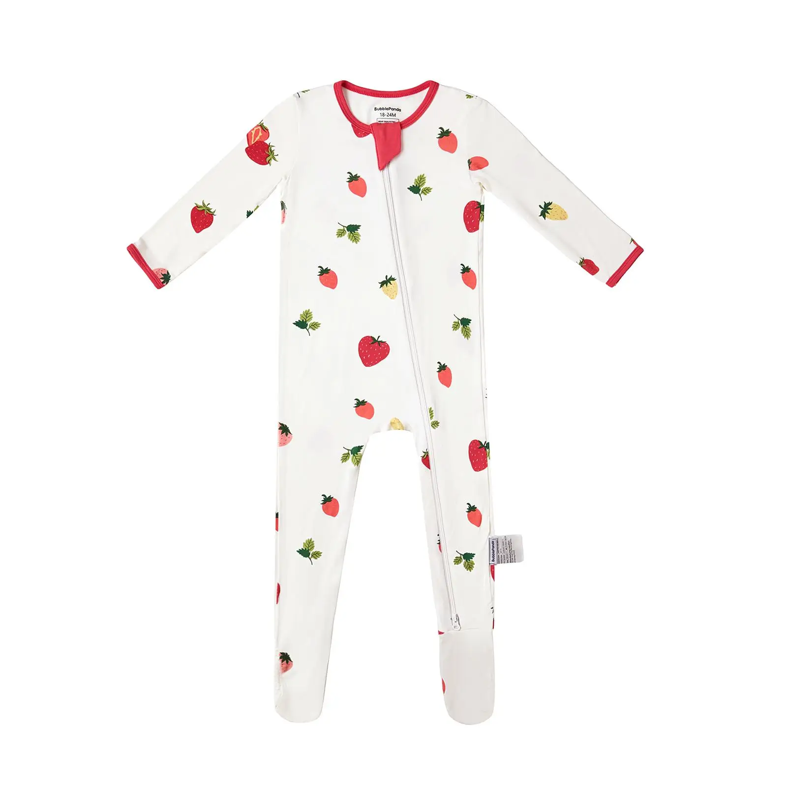 BubblePanda springtok Rayon Bamboo Fiber Baby Pajamas 0-24 Months Unisex Front Zipper Non-slip One-Piece Pajamas