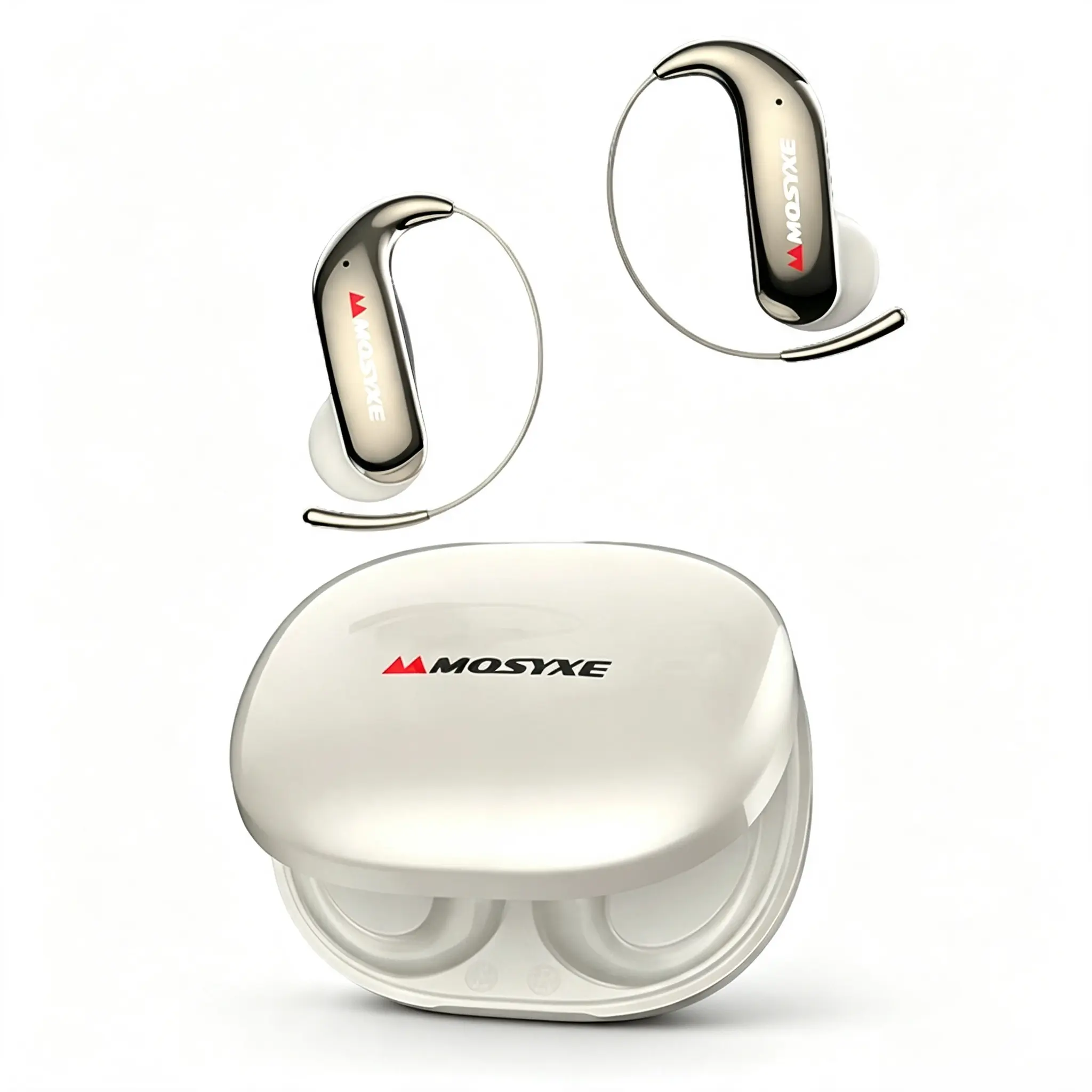 Bluetooth 6.1 Wireless Earbuds with Ear Hooks, IPX7 Waterproof Sports Headphones, Noise Reducing Mic for Crystal Clear Calling, Extended Battery Life for Daily Use Jogging Cycling Exercise