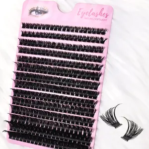 280Pcs Dense Volume Lash Cluster D Curl 8-16mm Mix Length DIY Individual Eyelashes Beginner-Friendly Thick Fake Lashes Separated False Eyelashes Individual Lash Extensions for Daily Party Wedding Cosplay Makeup