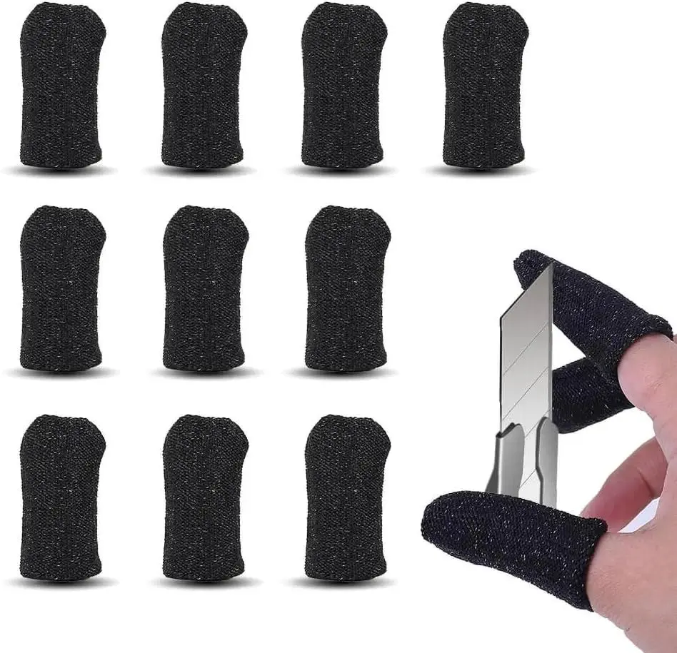 Hanboost 10 PCS Cut Resistant Finger Sleeve Protectors, Level 5 Protection Anti-Cut Cots for Model Builders, 3D Printing, DIY