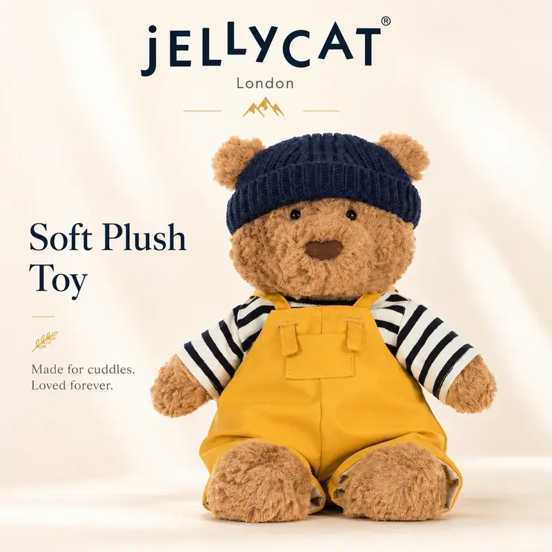 Jellycat Bartholomew Bear Seafarer Plush, Cute Sailor Teddy Bear, Soft Stuffed Animal, Birthday Baby Shower Gift for Kids sohochic