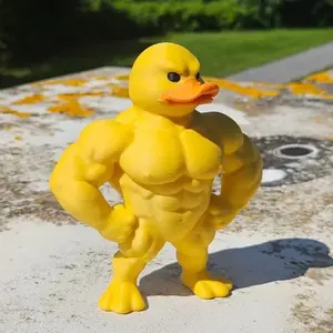 Muscle Duck Statue, Novelty Desktop Decoration, Cute Bookshelf Figurine, Multifunctional Indoor Outdoor Decor, Fun Home Ornament Gift, Sculpture Desk Decor