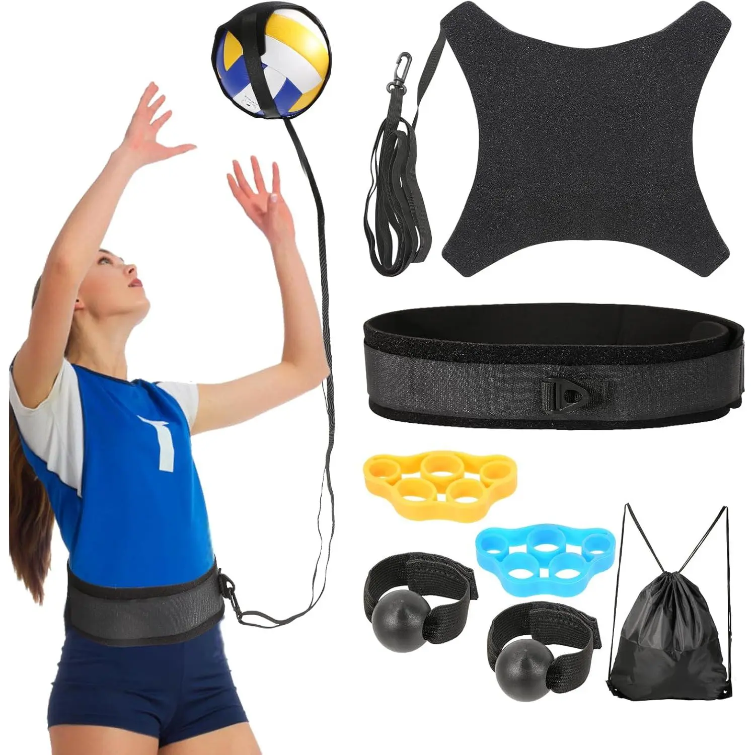 Volleyball  Equipment Aid, Volleyball Rebounder Trainer Kit,Solo Practice Trainer for Serving Setting Spiking and Arm Swing,Volleyball Gifts for Teen Girls & Boys