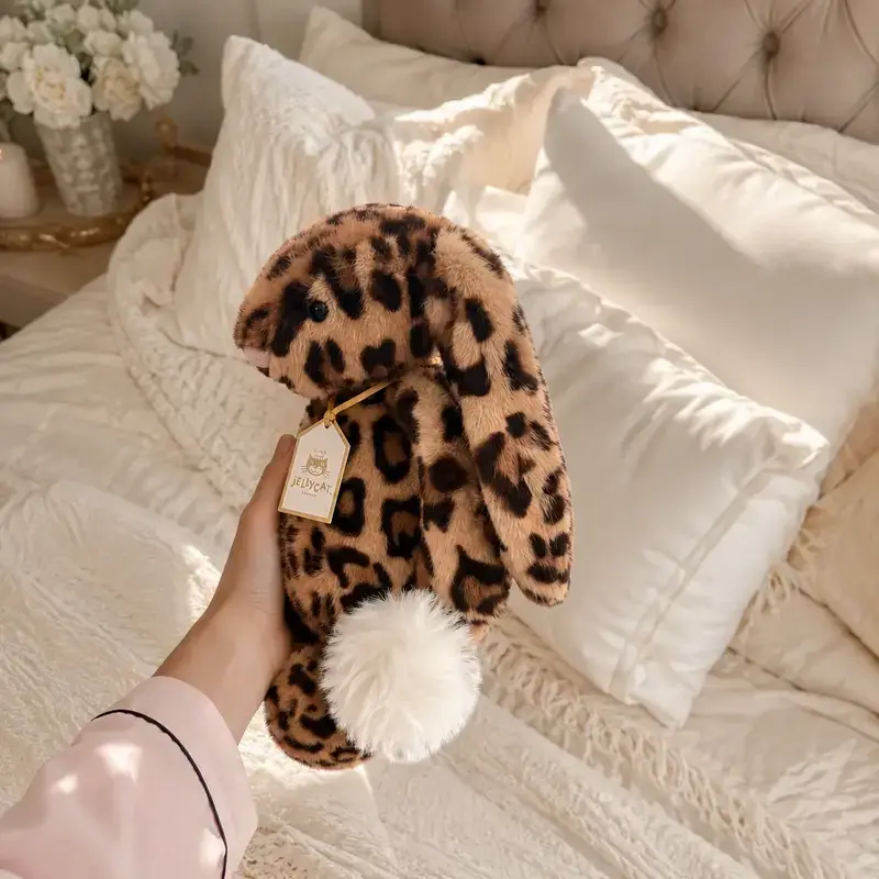 Hard to Find Jellycat Leopard Bunny | Luxury Plush Gift | Limited Stock USA, Jellycat Cobblehop Ruby Leopard Plush Bunny with Dust Bag, Rare Spotted Stuffed Animal, Collector Gift, NWT US Stock, Unique Gifts for Girlfriend