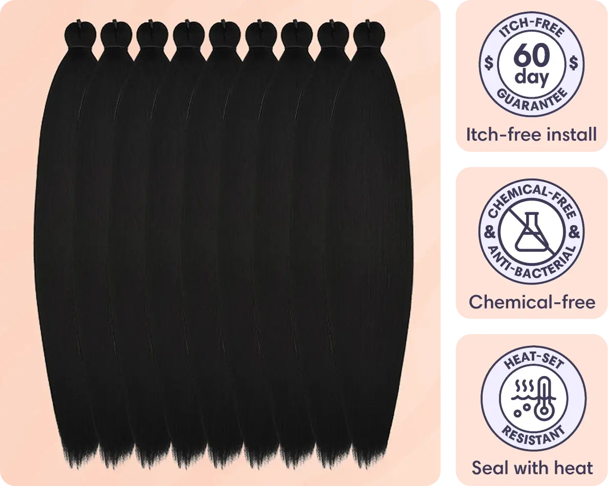 Gyal Braids 16 Inch No Itch Braiding Hair 8 Bundles (32 Inch End to End), Pre Stretched Apple Cider Vinegar Rinsed Kanekalon for Braids