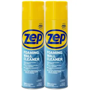 ZEP 18 oz. Foaming Wall Cleaner (2 PACK) Household, No Scrub Wall Cleaner Spray, Just Spray and Wipe to Clean Painted Walls & Surfaces, ZEP Thick Foam Clings to Walls, Cleans Without Damaging Paint or Finishes, Works on Tile Vinyl Woodwork