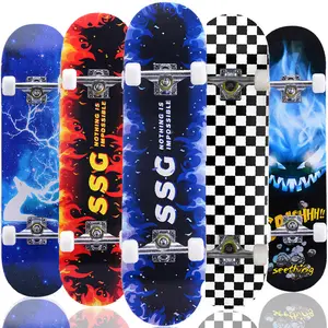31 inch skateboard professional adult street brush maple four wheels beginner children double warping board concave board