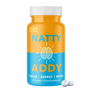 Natty Addy Maximum Strength Brain Support - Methylene Blue Pharmaceutical Grade, Caffeine & L-Theanine - Focus Supplement 60 Capsules for Mental Clarity and Alertness