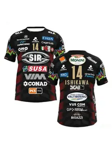 2025Men Women No. 14 Volleyball Jersey Sir Safety Perugia Tshirt Match Clothes Beach Tee Male Ishikawa Home Champions Active Sportswear