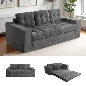 MAXYOYO Convertible Sofa Bed, Pull Out 3 Seater Sleeper Sofa, 2 in 3 Folding Couch Bed, Fold Out Floor Couch with Pillows for Living Room Bedroom Lounge