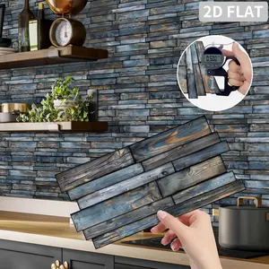 24pcs DIY Patchwork Wall Tiles, Spliceable, Peel and Stick, Self Adhesive Waterproof & Removable Design, Ideal for Room Decoration, Universal Fit for Any Space