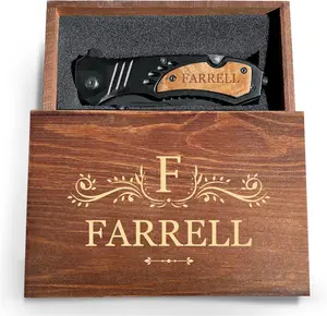 Personalised Engraved Wooden Keepsake Box, Folding Camping Fishing Survival Knife, Personalized Keepsake Wood Box, Custom Wedding Gift, Custom Photo Box, Gifts for Her