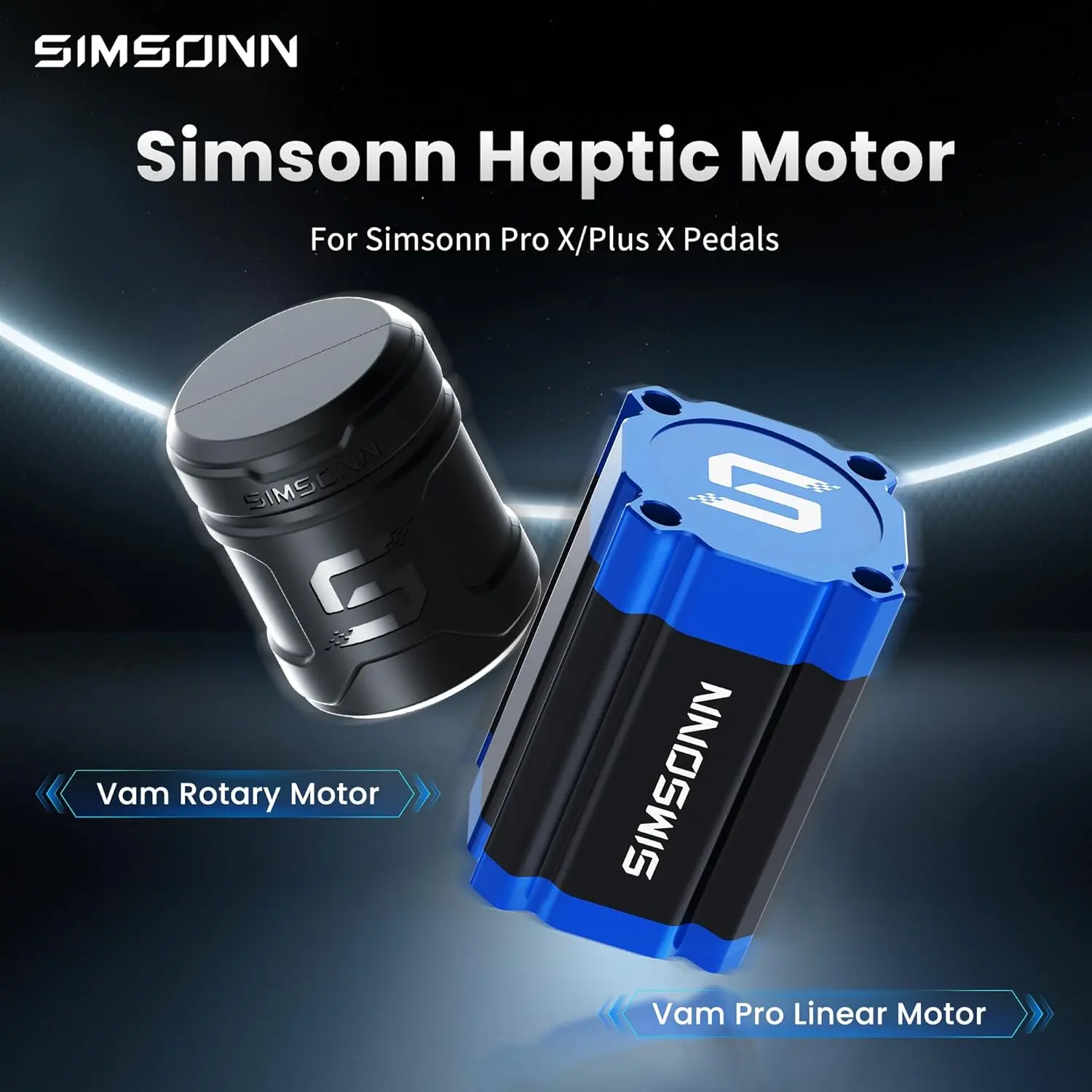 SIMSONN VAM Pro Haptic Reactor Racing Simulator Pedals with Rotary Feature, Linear Feature, Telemetry, VAM Pro Linear Motor, Tyre Lock Vibration Motor Module for Better Vibration & Clearer Feedback