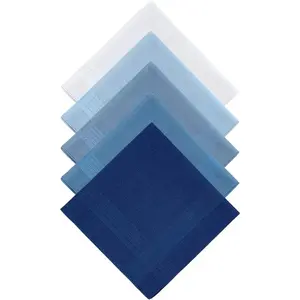 5pcs Blue and White Striped Handkerchiefs for Men - Soft Pocket Squares, Machine Washable, Classic Patterned Hankies for Suits or Casual Wear, Suit Accessories | Classic Striped Design | Soft Material