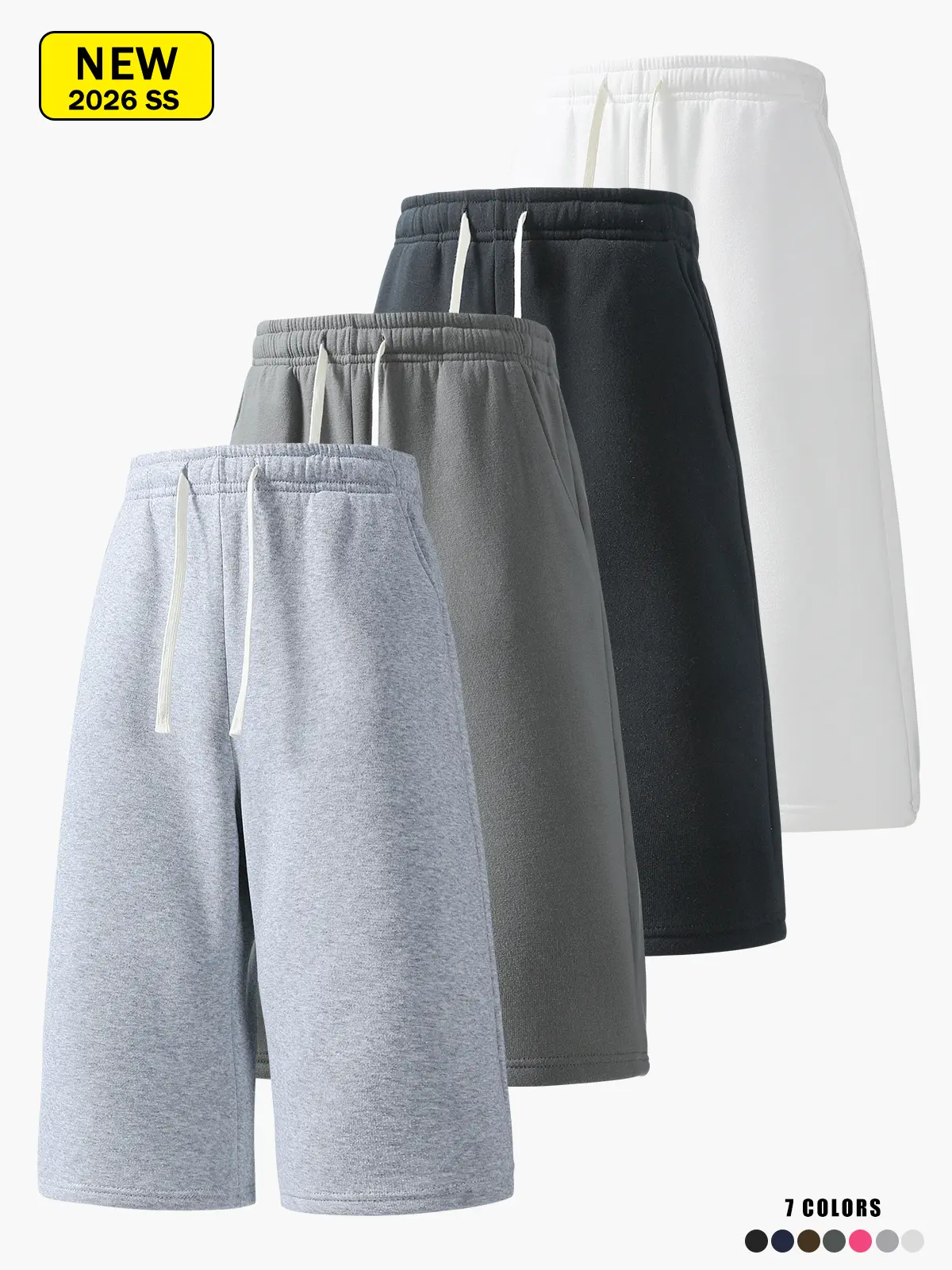 Men’s summer casual athletic shorts, three-quarter length, loose straight fit, comfortable breathable fabric Men’s summer casual athletic shorts, three-quarter length, loose straight fit, comfortable breathable fabric