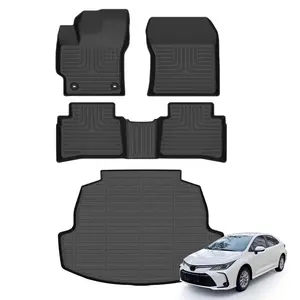 KELCSEECS Toyota Corolla 2009-2013 2014-2019 2020-2026 Floor Mats & Cargo Liners, All Weather Protection TPE Duty Non-Slip Custom Automotive, Front & Rear Row & Trunk Mats, Accessories, Waterproof, Easy to Clean, Eco-friendly Material, Safe and Durable