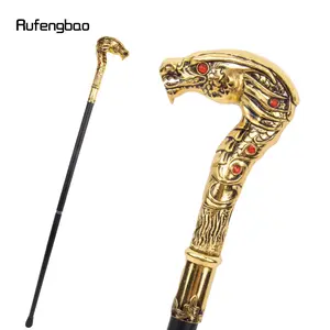 Golden Luxury Dragon Head Walking Cane Fashion Decorative Walking Stick Gentleman Elegant Cosplay Cane Knob Crosier 93cm Hiking Stick