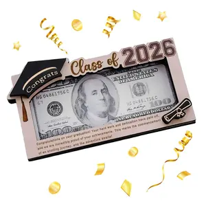 Graduation Gifts 2026 Money Holder, Wooden Graduation Money Cash Envelope Box for Class of 2026 Senior College University Graduates Holiday Birthday Gifts