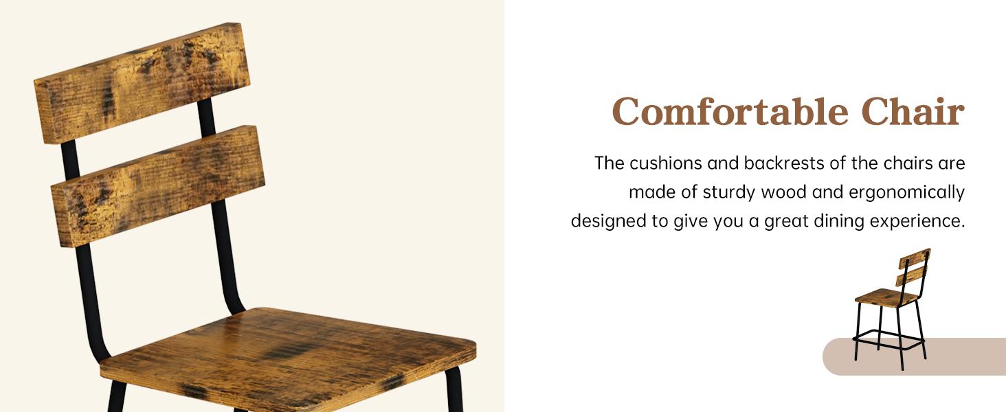 DKLGG 3 Piece Bar Table and Chairs Set, Counter Height Small Dining Table with 2 Bar Stools, Farmhouse Square Kitchen Table with Storage for Bistro, Pub, Small Space