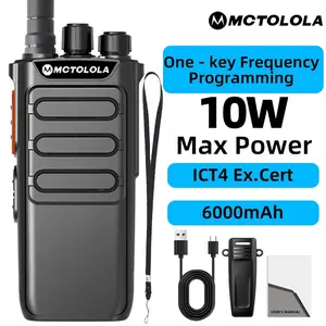 Mt-170 10w 6000mah Industrial Two-Way Radio Handheld Walkie Talkie, Outdoor Camping Hiking Adventure Construction Site Uhf Explosion Proof