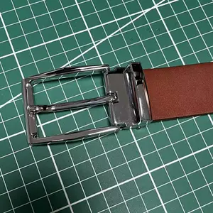 Men's Belt: Handcrafted Top-Grain Leather with Stainless Steel Pin-Style Clasp Buckle (Trimmable)