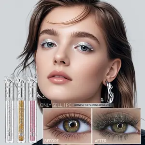 Glitter mascara, waterproof and stain-proof, curl and eyelash extension makeup tool, suitable for music festivals