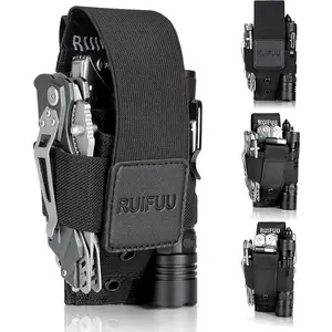 Multitool Sheath for Belt, Molle Flashlight Holder, Universal Sheath Tool Holder, Tactical Carrying Case Men’s Waist Pocket, Carpenter, Handyman, Rescue Essential Tool Storage