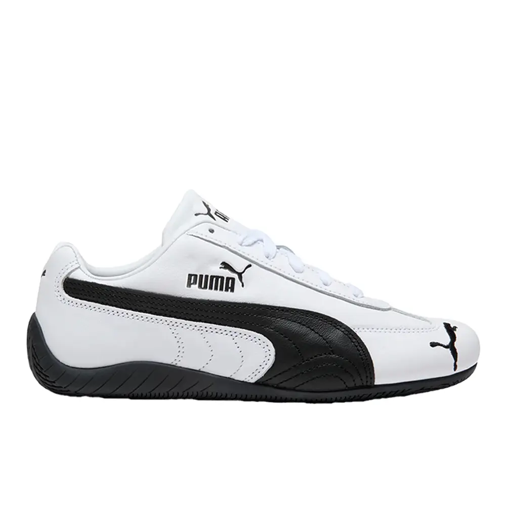 PUMA Womens Speedcat Leather Lace Up Sneakers Shoes Casual - White