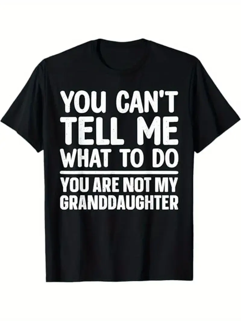[Funny Grandpa Art Tee] 100% Cotton Funny Grandpa Art T-Shirt You Can't Tell Me What to Do Gifts for Men Dad Husband Grandpa, S-5XL, Black Casual Classic