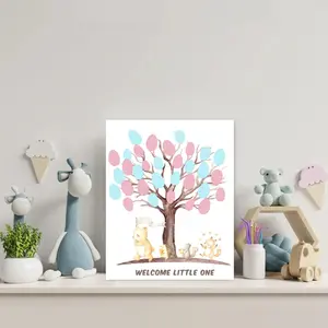 Gender Reveal Voting Board Game (1-Pack): Blue and Pink Ink Fingerprints Voting Board – Ideal for Creating Unforgettable Gender Reveal Parties Quirky Gift Party Board Game