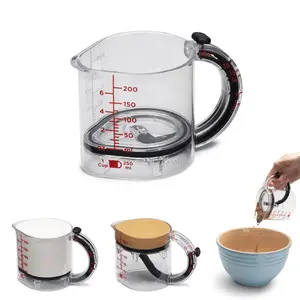 Dreamfarm Upcup All-in-1 Adjustable Measuring Cup with Clear Body & Easy-to-Read Markings for Wet Dry & Sticky Ingredients Dishwasher Safe Kitchen Utensil