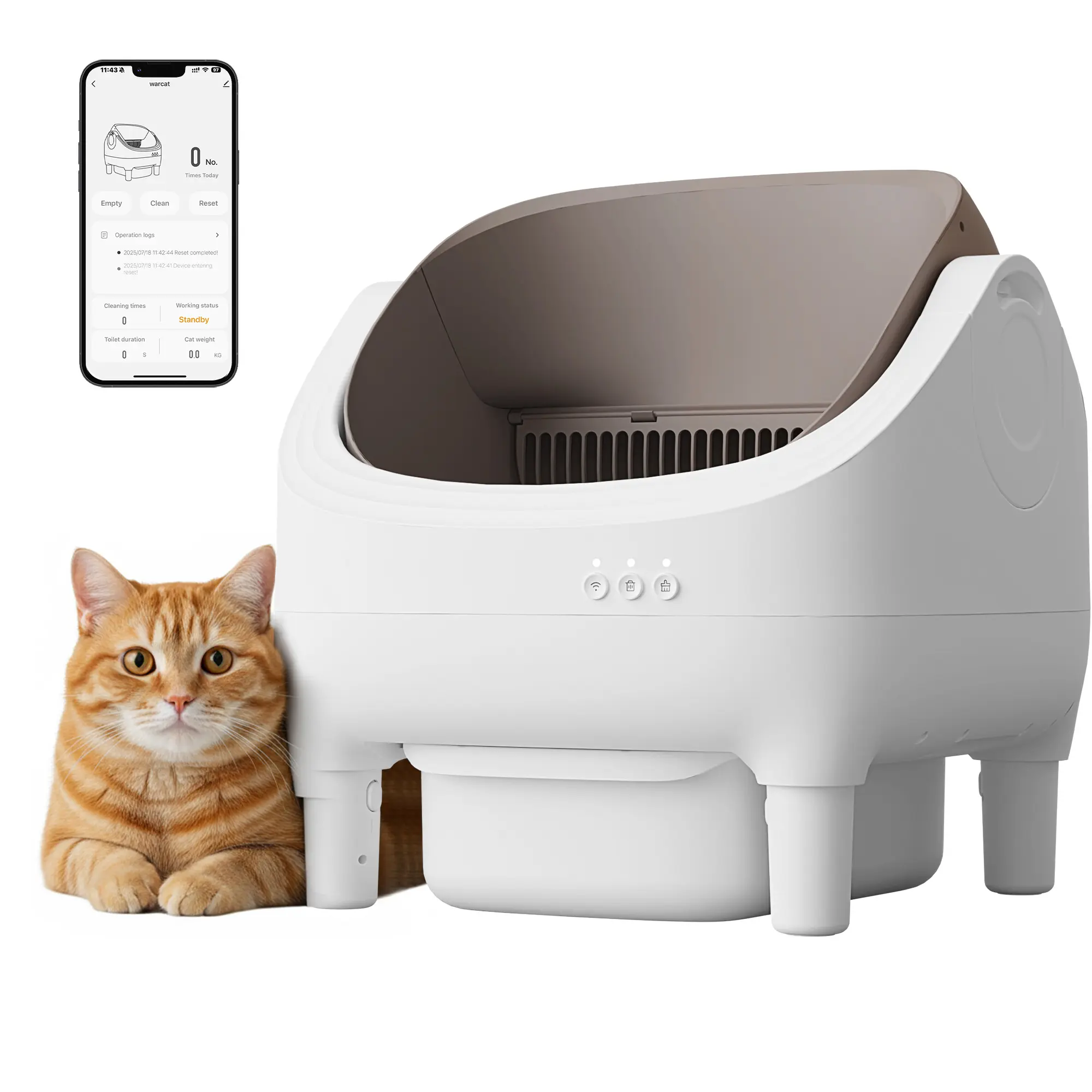 Warcat Smart Automatic Open-Top Cat Litter Box Self-Cleaning with App Control, Multi-Cat Safety Sensors & 15L Odor-Free Waste Bin for Hands-Free Cleanliness #TikTokShopDealsforYouDays #DealsForYouDays