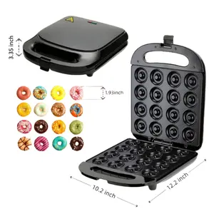 16-Hole Electric Donut Maker Double-Sided Heating Non-Stick Baking Pan Easy to Clean for Breakfast Snacks & Desserts Fast Heating Even Distribution Perfect for All