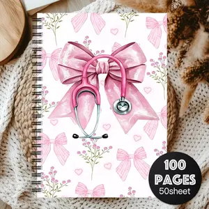 Nurse Care Plan Notebook, Stethoscope Cover Medical Log Book, Soft Floral Spiral Bound Diary, Spiral Notebook Journal, Ideal Gift for Nurses