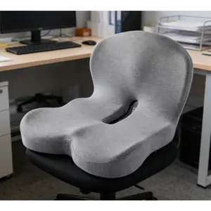 An ergonomic seat cushion with a backrest, which is soft, supportive and washable. This office chair cushion provides great comfort to the buttocks and waist, suitable for long periods of sitting, driving, and working at the desk.