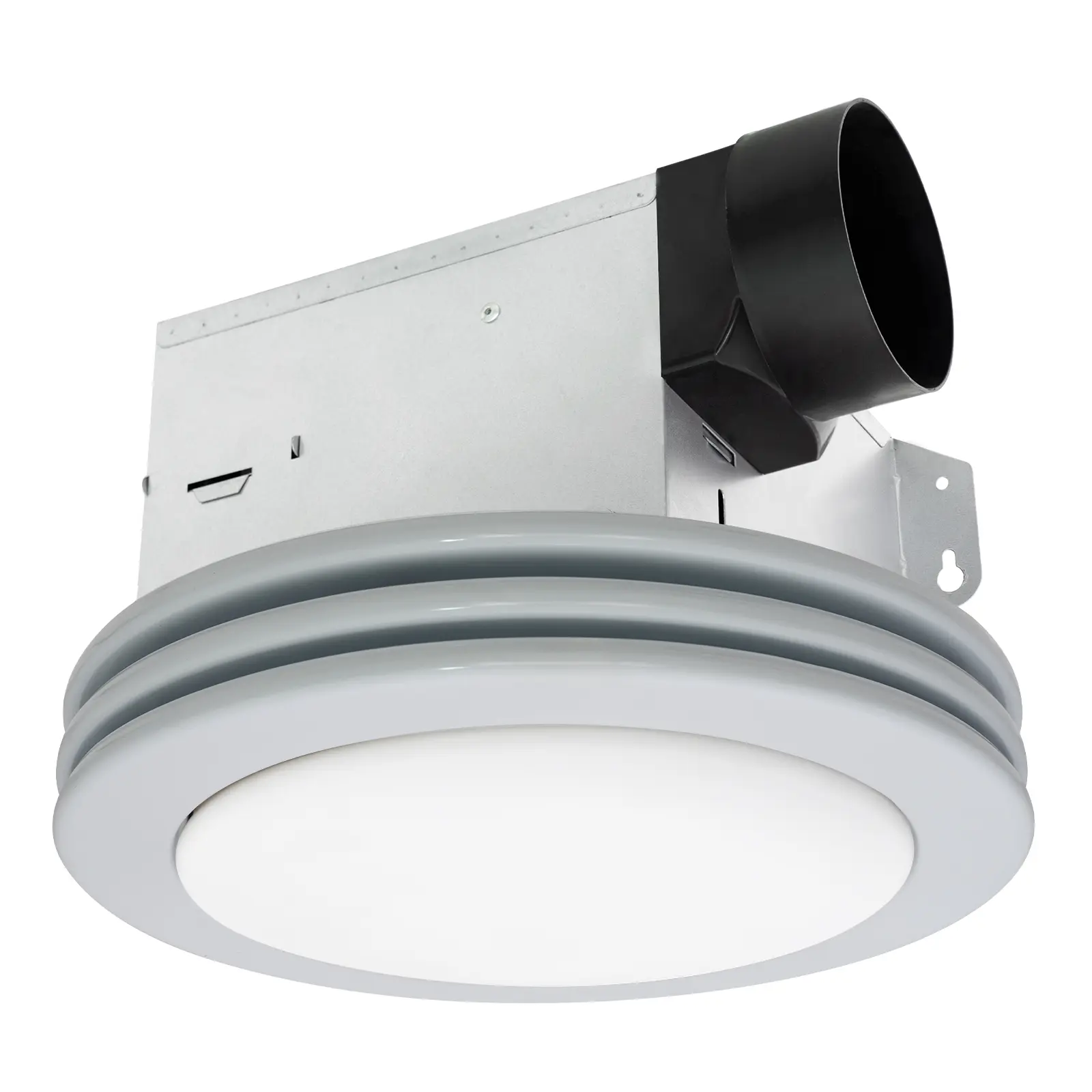 Akicon Modern & Elegant LED Ventilation Light Exhaust Bath Fan - Plastic Body, Adjustable 3CCT Energy Efficient Dimmable LEDs, 80CFM/2.0SONE, 8.37*8.12*5.75in, 4" Duct Size, Home Improvement Ventilation+Light Fixture, Manufacturer Warranty, Led Light, Mod