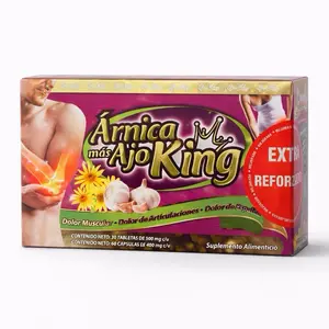 Árnica Más Ajo King Extra Reforzado | Suplemento Alimenticio para Articulaciones y Espalda 30 Tablets 60 Capsules