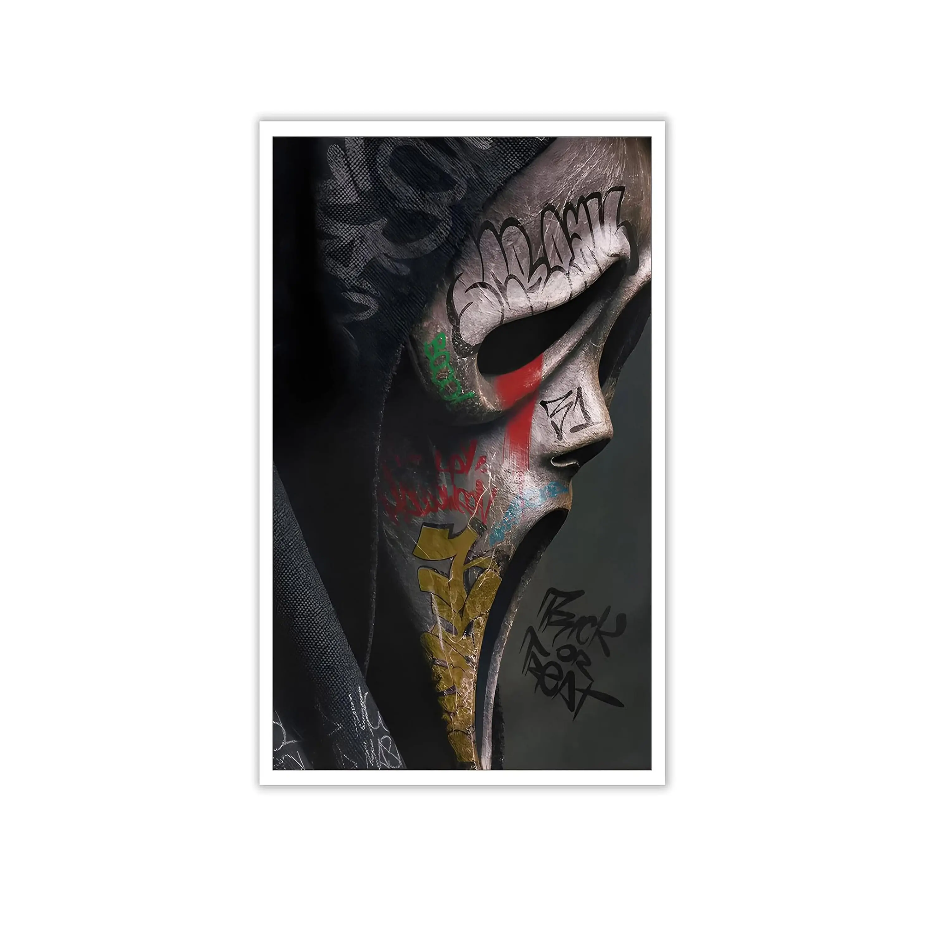 Vintage Halloween Canvas Poster, Horror Scream Ghostface Artistic Photo Artwork, Dark Academia Gothic Spooky Aesthetic Prints, for Living Room Bedroom Ghostface Bathroom Decoration