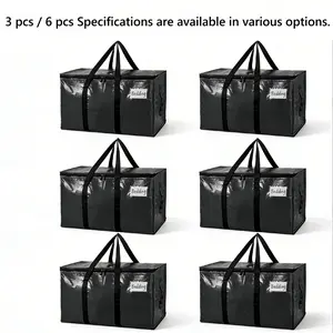 Large Moving Bag Set, 3/6 Pieces Storage Handle Bags, Space Saving Organizer, Seasonal Replacement Box, Back-To-School Gift