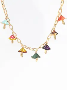 Cute Mushroom Design Pendant Necklace, Fashion Jewelry for Party, Daily Clothing Decor, Trendy All-match & Exquisite Jewelry for Birthday Gift, Charms Necklace