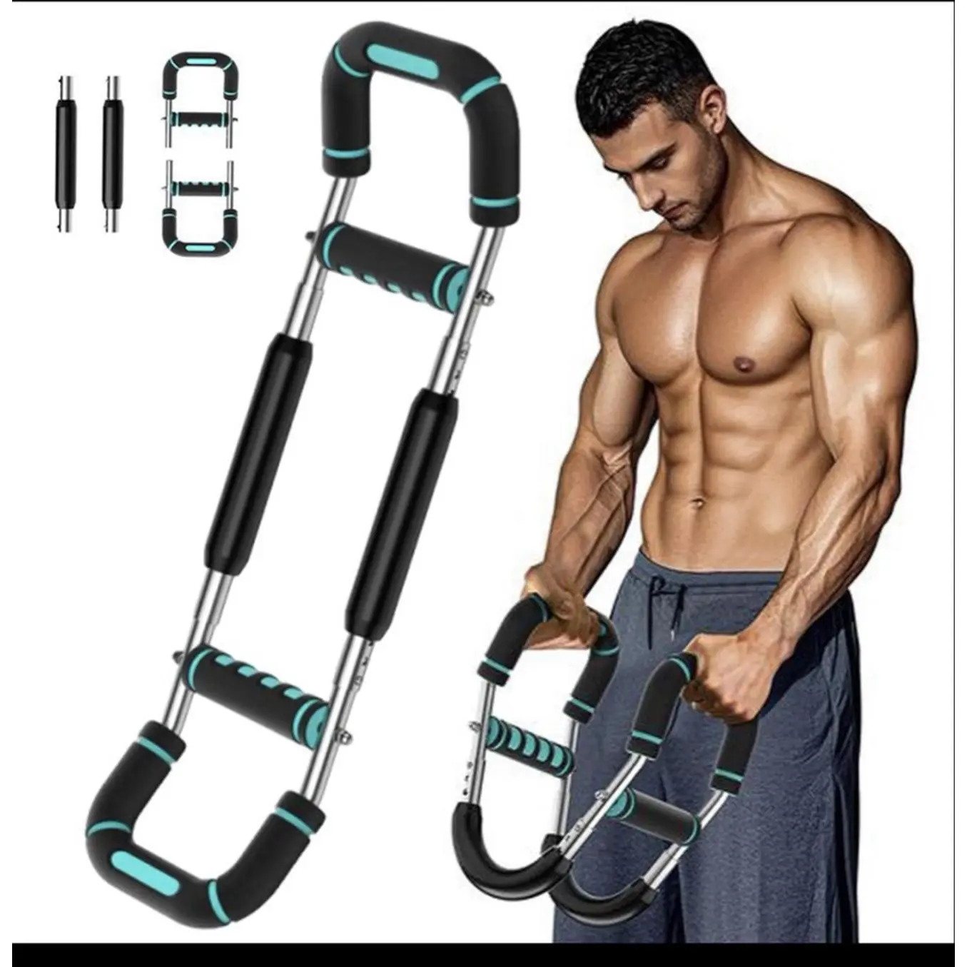 60-90 Pounds Pressure All-in-One Chest Back Arms Workout Tool for Home Work or Stroll Comfortable Design
