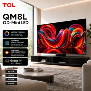 TCL QM8L Series 65‘’-98‘’ | SQD-Mini-LED QLED Smart TV | 2026 Model | 144Hz | Ultimate Color Brightness & Contrast | Google AI Bang & Olufsen | Voice Control Gaming Streaming Television