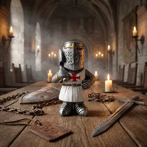 Crossbow Knight Statue, Desktop Office Decorative Sculpture, Resin Craftsmanship, Medieval Theme Gift Item, Home & Workspace Ornament