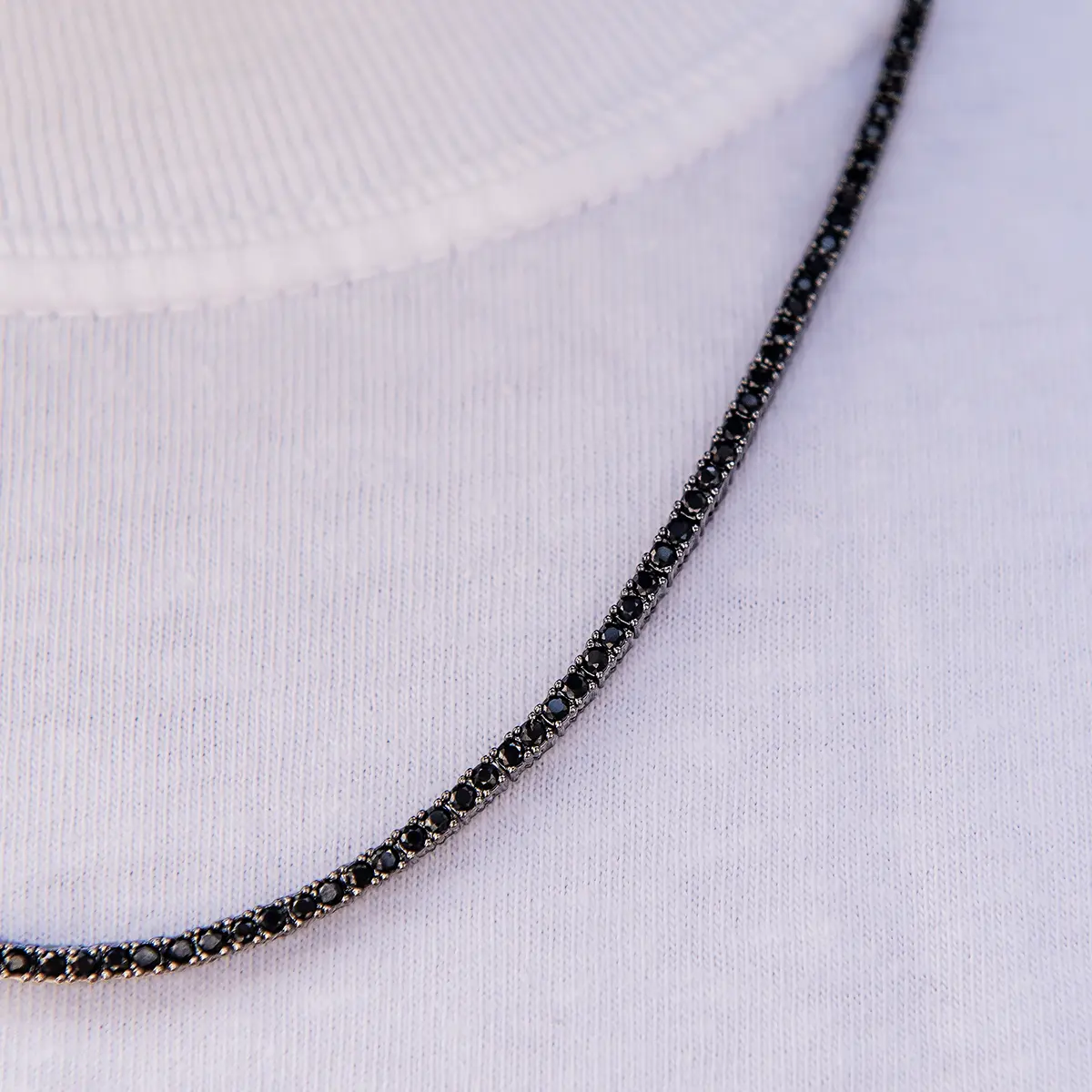 GLD Diamond Tennis Chain in Black- 2mm - Perfect Gift
