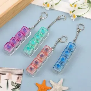 1pc Four-Key Fingertip Stress Relief Keychain, Compact Design And Exquisite Craftsmanship, Effectively Alleviates Anxiety, Easy to Press, Reusable, Suitable for Daily Carry, Made of Plastic And Iron