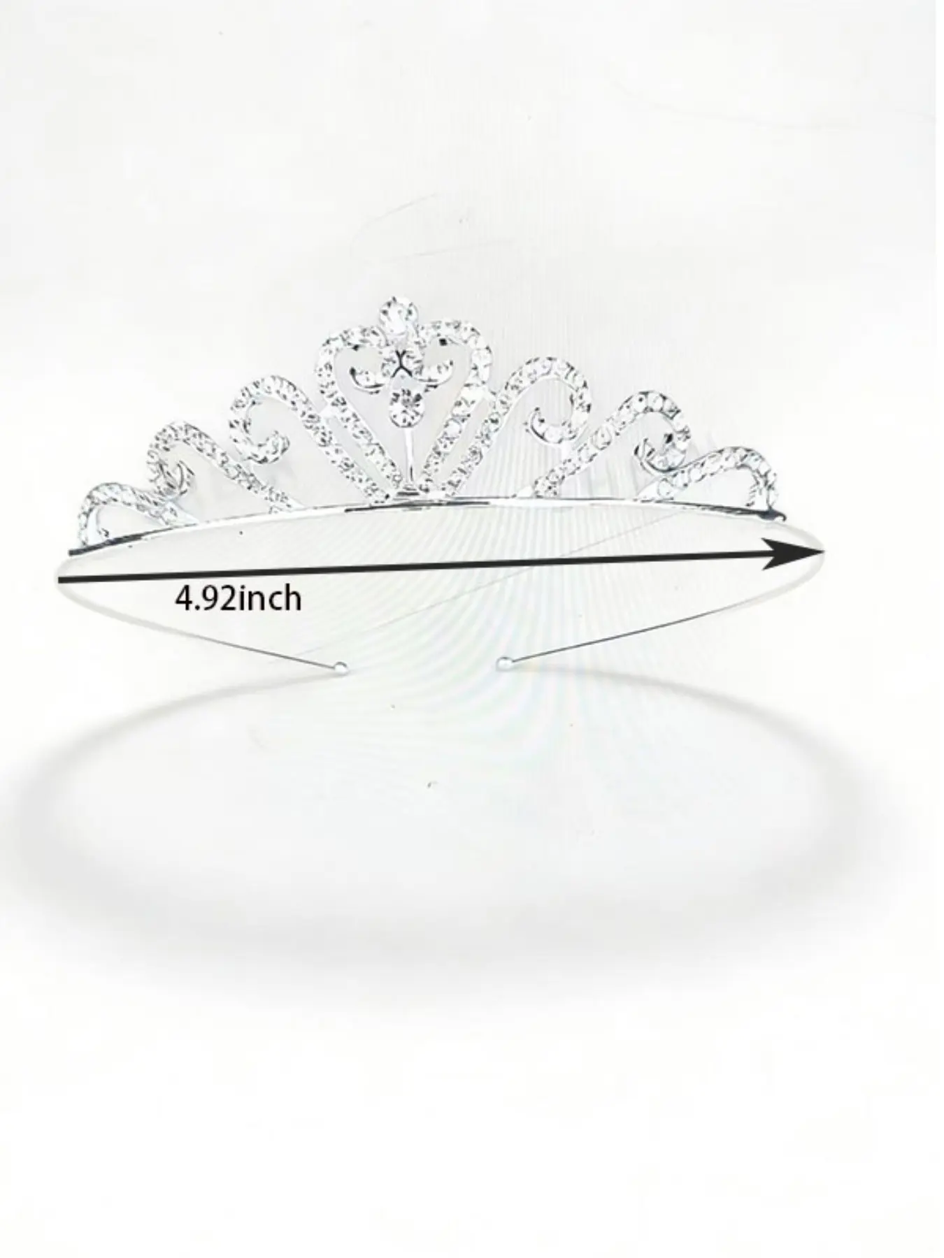 Sparkling Crystal Princess Tiara for Girls, Elegant Silver 